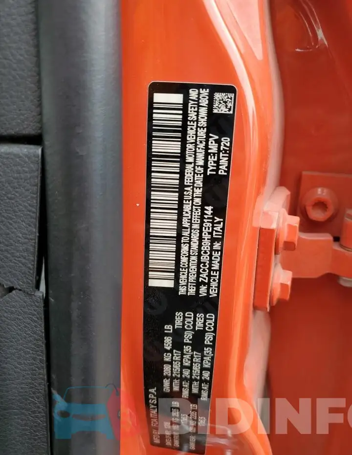 ZACCJBCB9HPE91144 Photo# 13