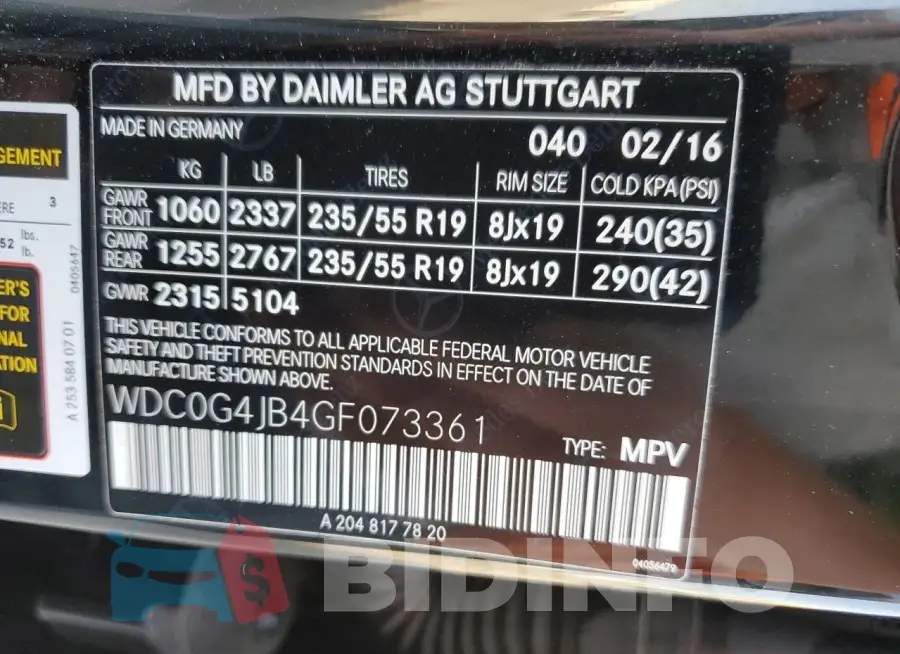 WDC0G4JB4GF073361 Photo# 12