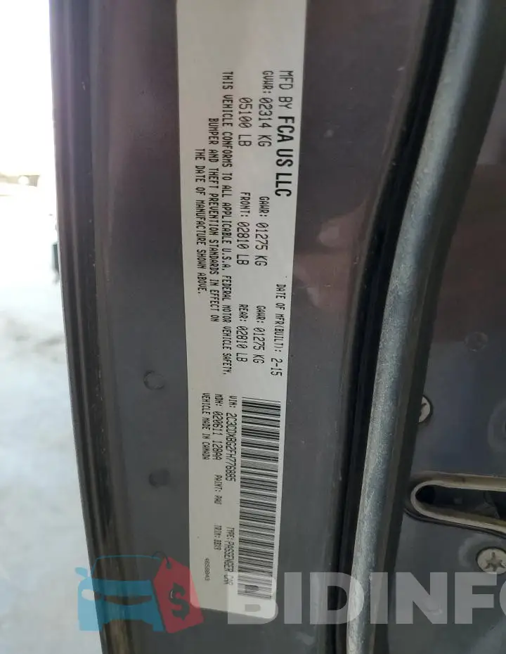 2C3CDXBG2FH776885 Photo# 13