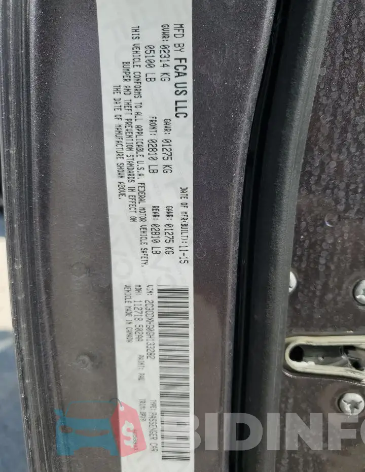 2C3CDXHG0GH133282 Photo# 12