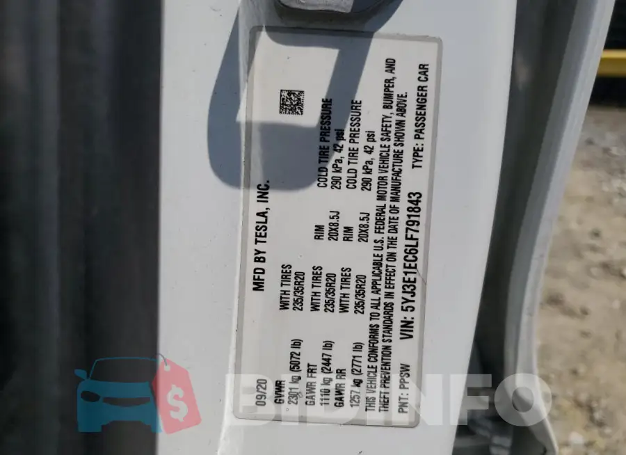 5YJ3E1EC6LF791843 Photo# 12