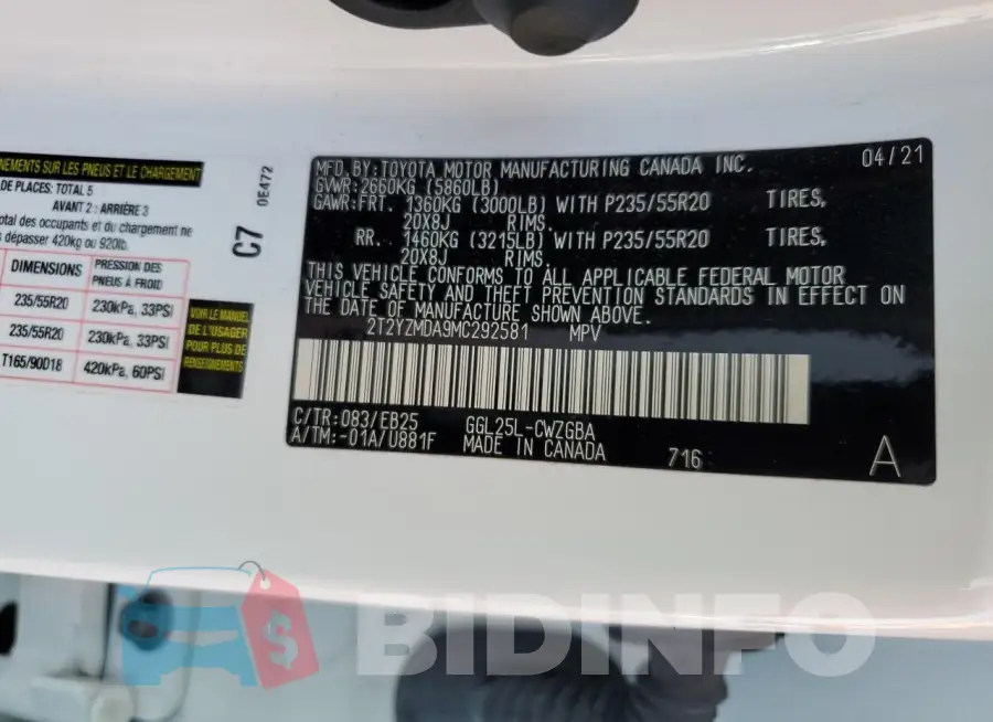 2T2YZMDA9MC292581 Photo# 14