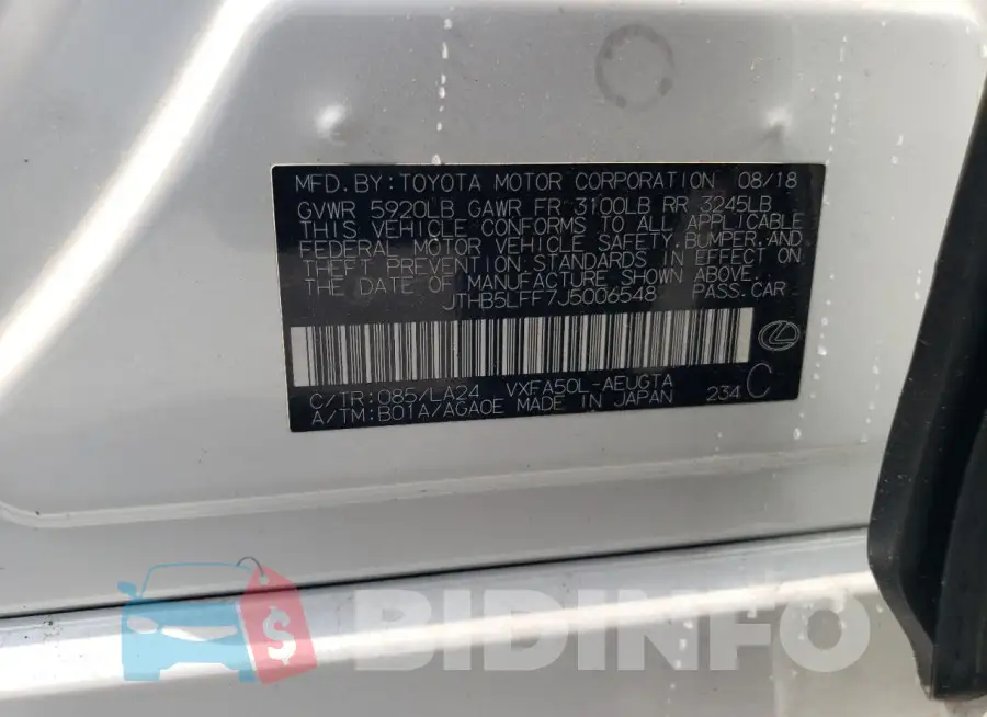 JTHB5LFF7J5006548 Photo# 12