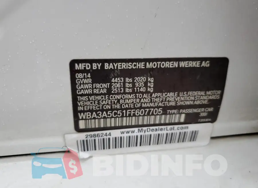 WBA3A5C51FF607705 Photo# 12