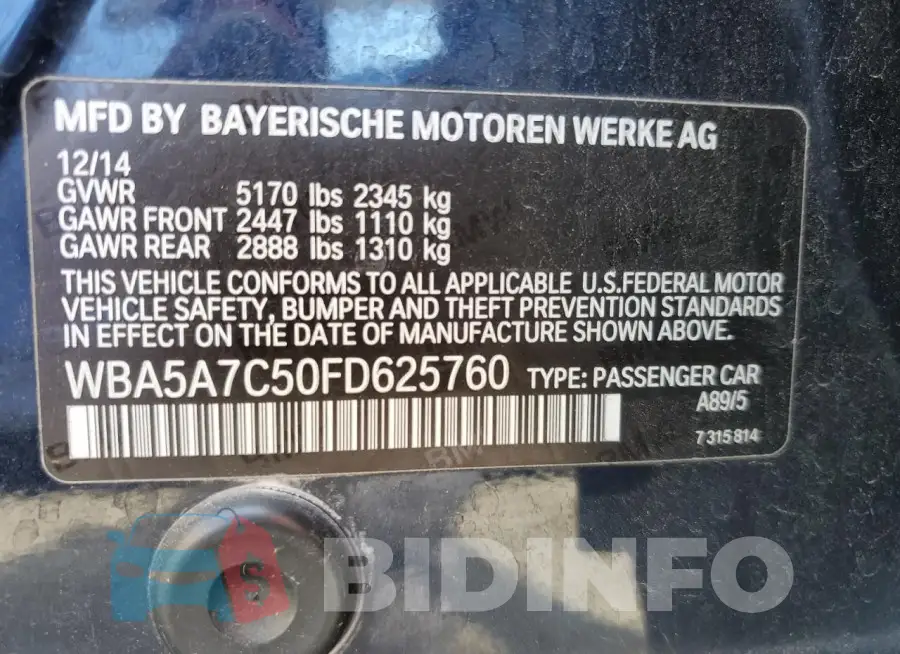 WBA5A7C50FD625760 Photo# 12
