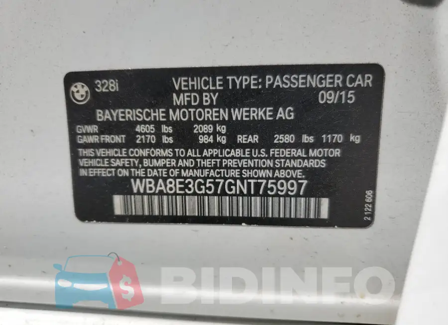 WBA8E3G57GNT75997 Photo# 12