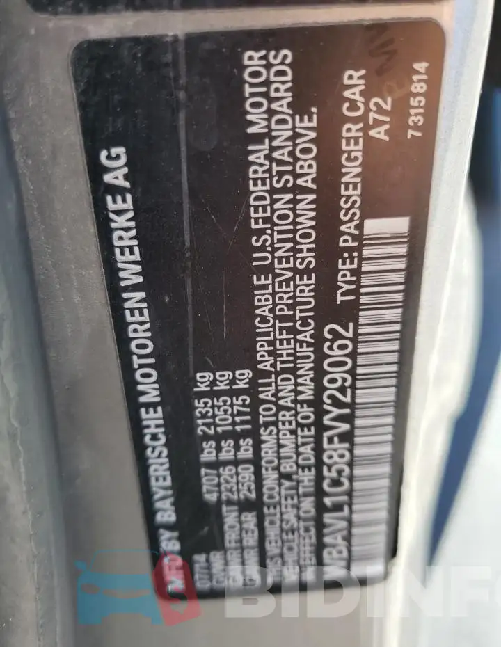 WBAVL1C58FVY29062 Photo# 13