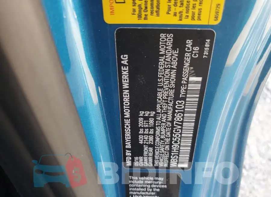 WBS1H9C55GV786103 Photo# 12