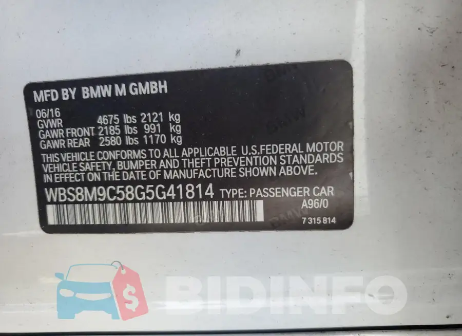 WBS8M9C58G5G41814 Photo# 13