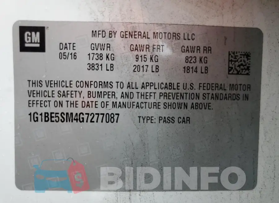 1G1BE5SM4G7277087 Photo# 13