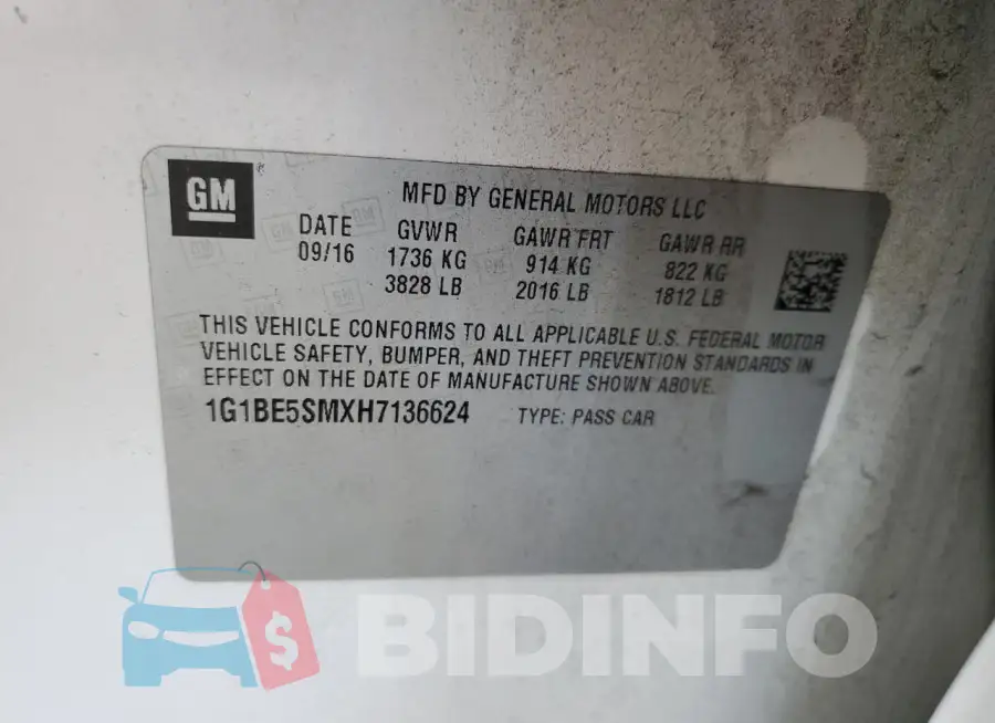 1G1BE5SMXH7136624 Photo# 12