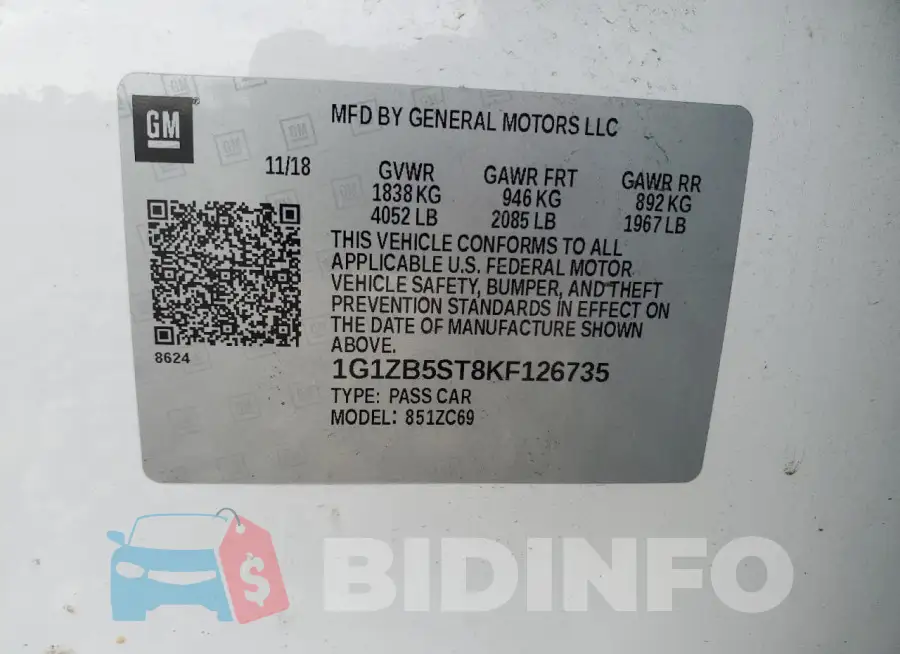1G1ZB5ST8KF126735 Photo# 12