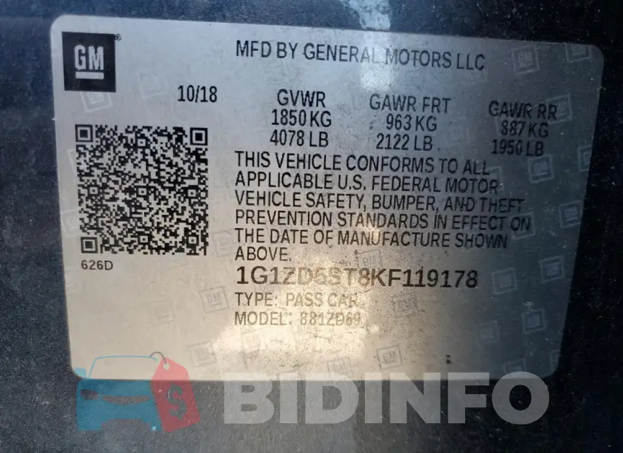 1G1ZD5ST8KF119178 Photo# 12