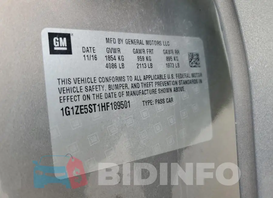 1G1ZE5ST1HF189501 Photo# 12