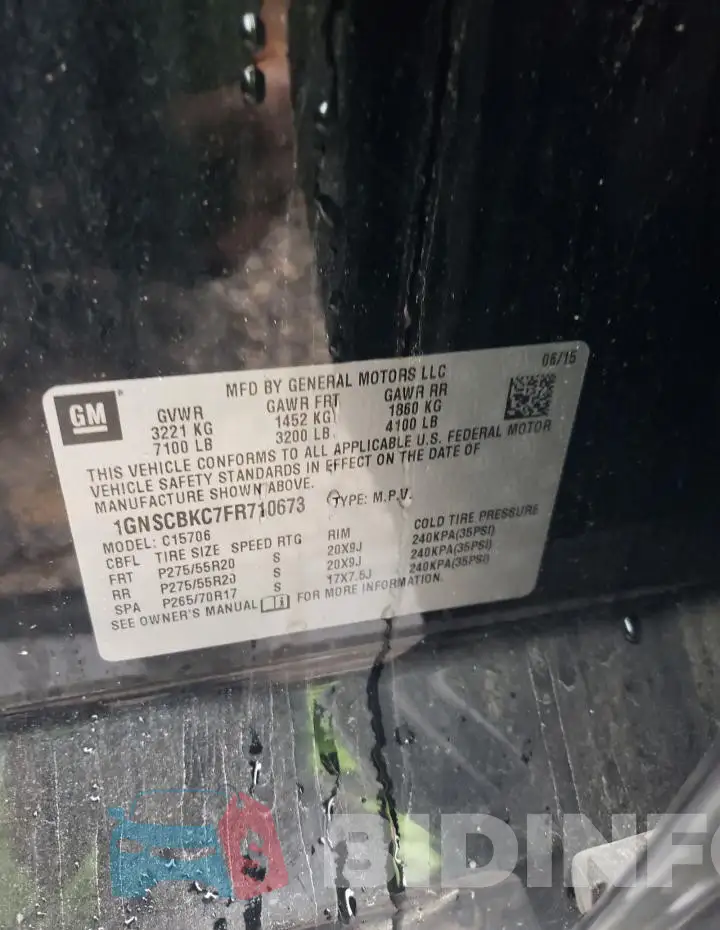1GNSCBKC7FR710673 Photo# 13