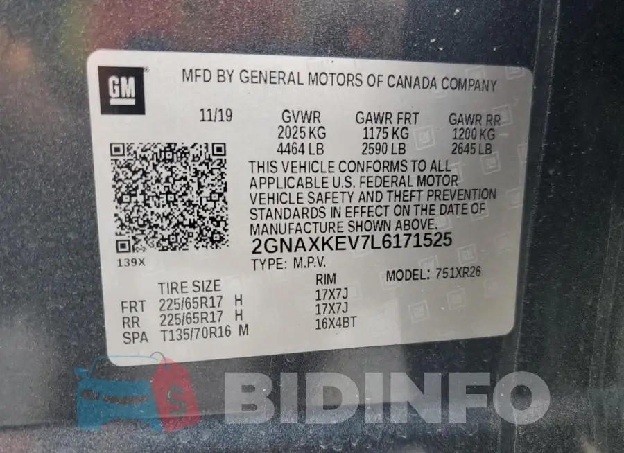 2GNAXKEV7L6171525 Photo# 12