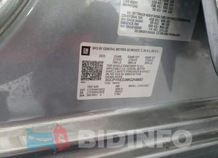 3GCPYFED2MG258883 Photo# 12