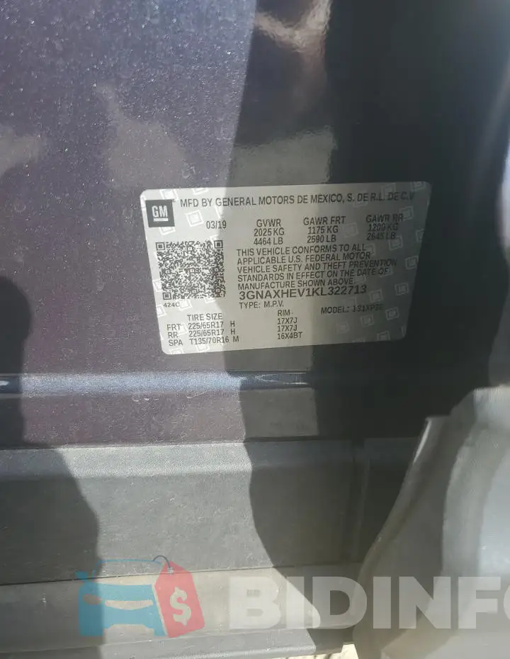 3GNAXHEV1KL322713 Photo# 13
