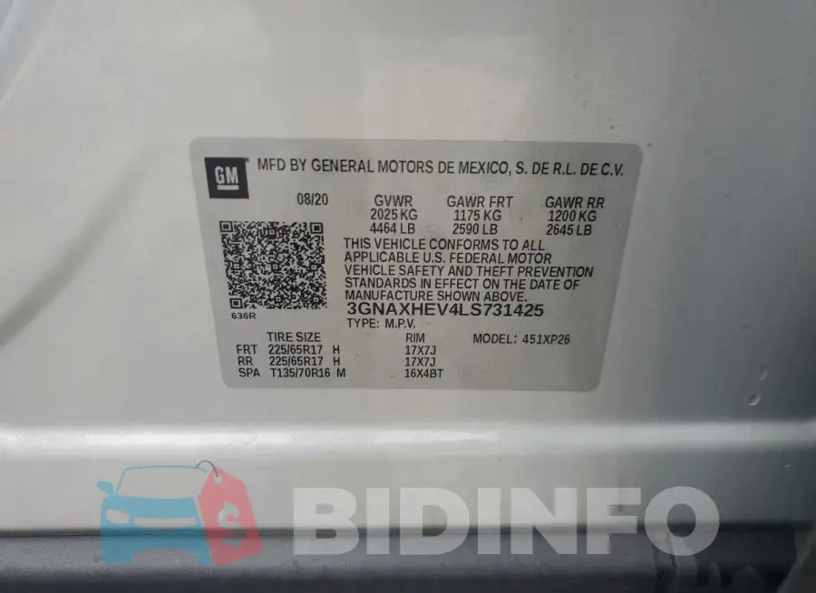 3GNAXHEV4LS731425 Photo# 13