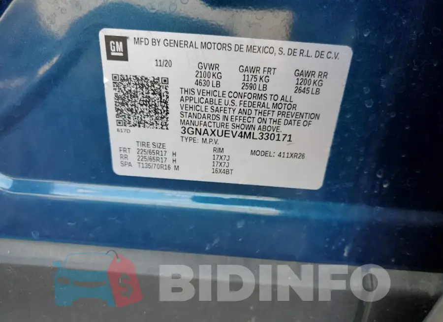 3GNAXUEV4ML330171 Photo# 12