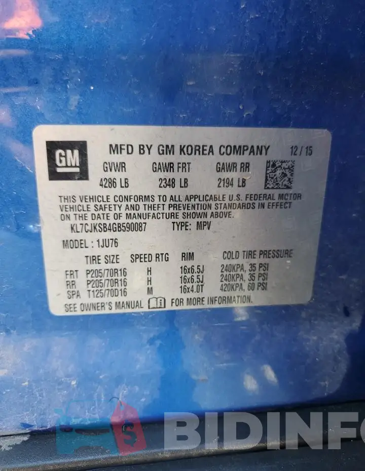 KL7CJKSB4GB590087 Photo# 13