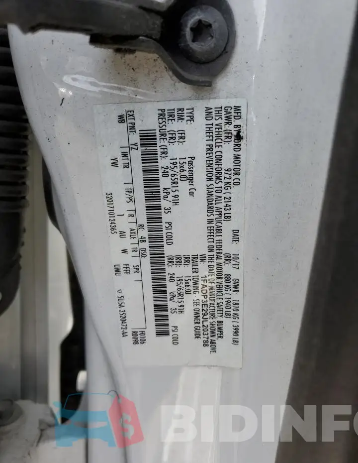 1FADP3E29JL203788 Photo# 12