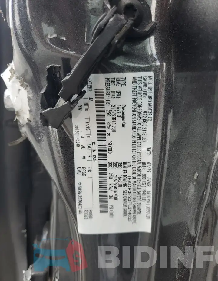 1FADP3F23FL214033 Photo# 12