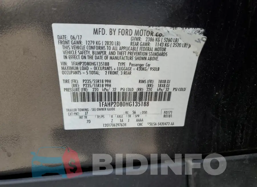 1FAHP2D80HG135188 Photo# 12