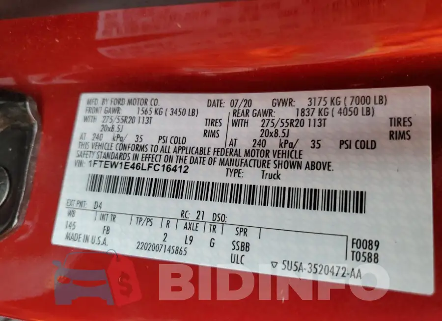 1FTEW1E46LFC16412 Photo# 13