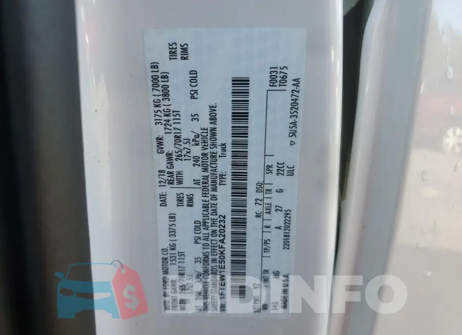 1FTEW1E50KFA20232 Photo# 12