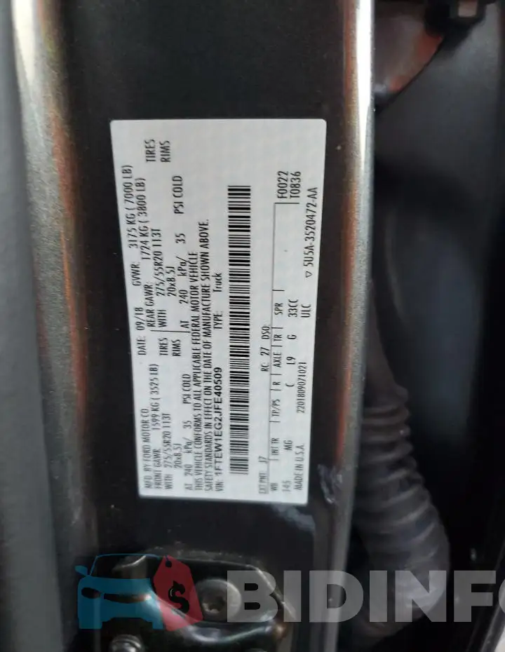 1FTEW1EG2JFE40509 Photo# 13