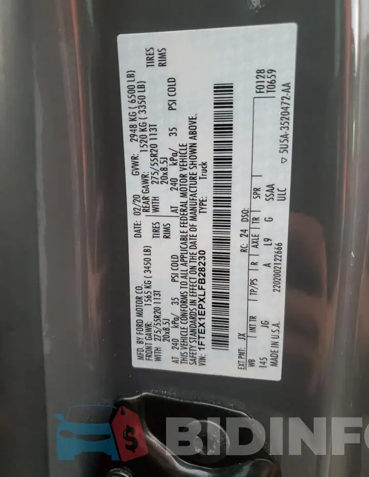 1FTEX1EPXLFB28230 Photo# 13