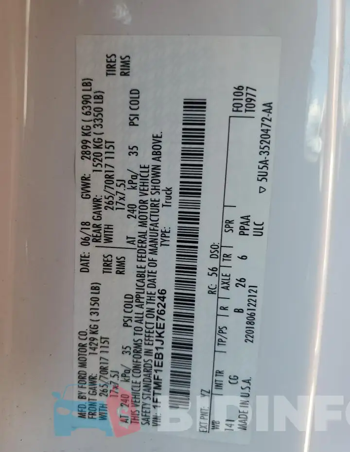 1FTMF1EB1JKE76246 Photo# 12