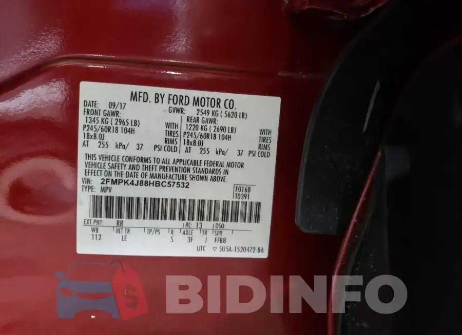 2FMPK4J88HBC57532 Photo# 13