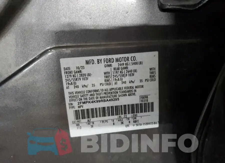 2FMPK4K99RBA49295 Photo# 13