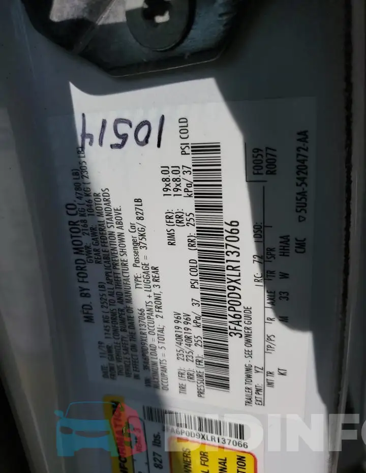 3FA6P0D9XLR137066 Photo# 12