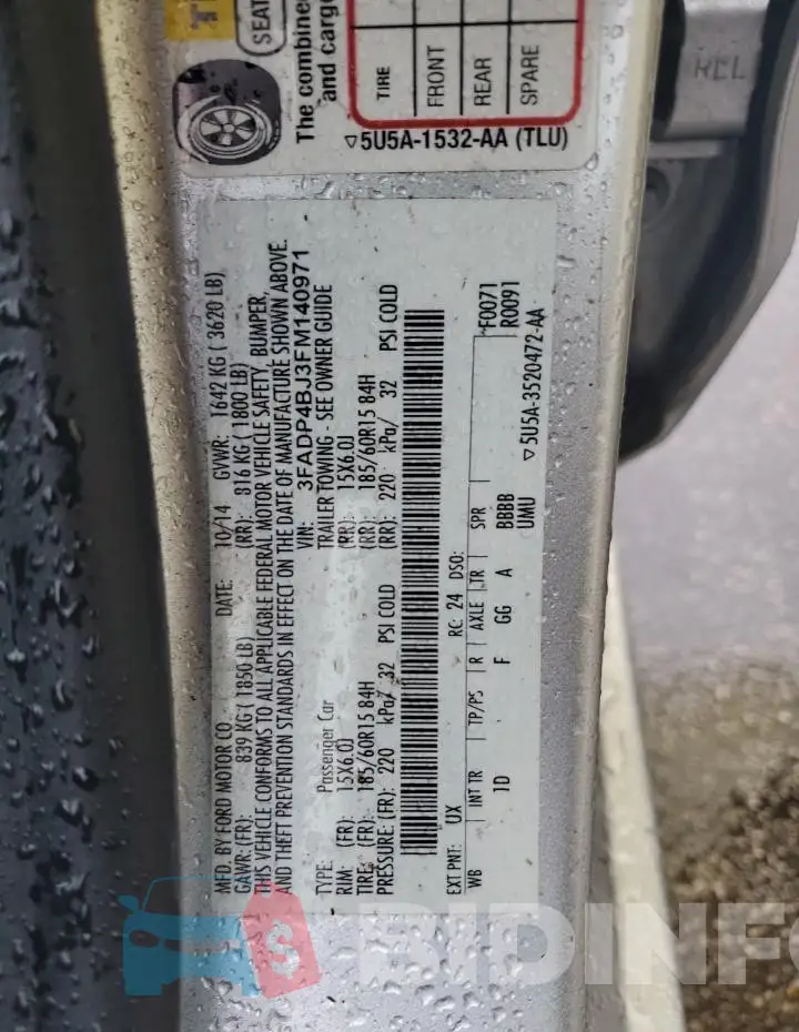 3FADP4BJ3FM140971 Photo# 12