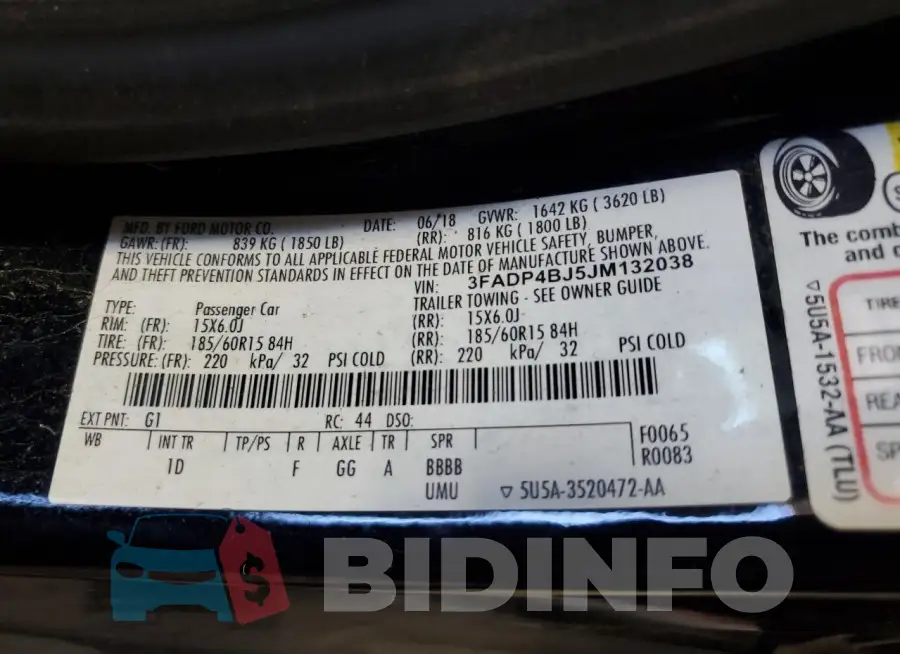 3FADP4BJ5JM132038 Photo# 12