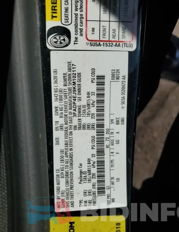 3FADP4EJ9KM102117 Photo# 12