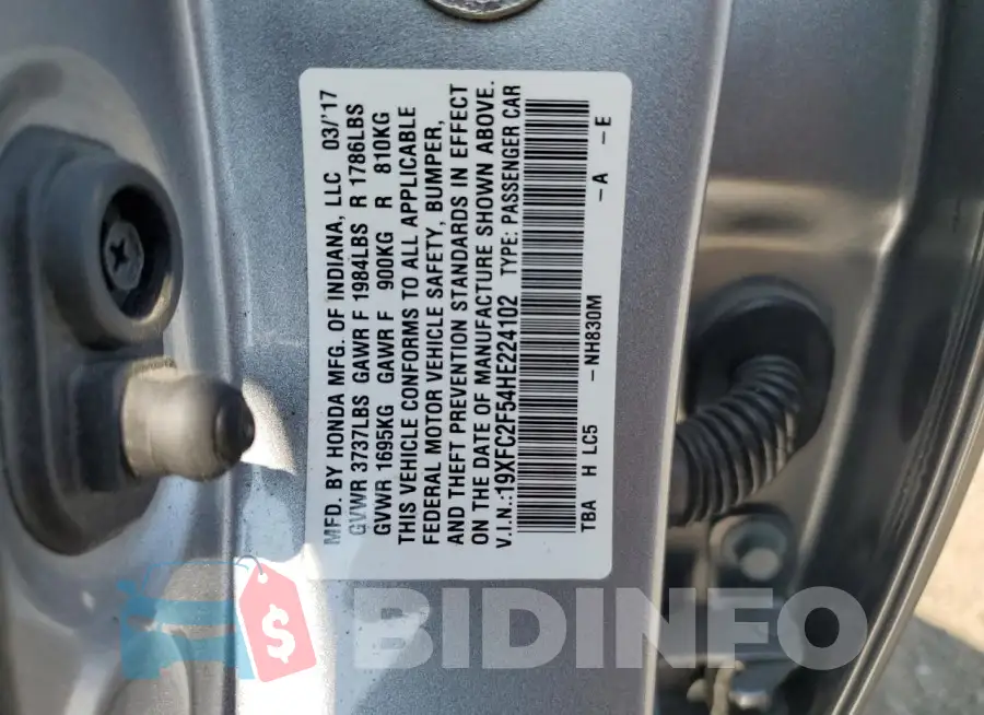 19XFC2F54HE224102 Photo# 12