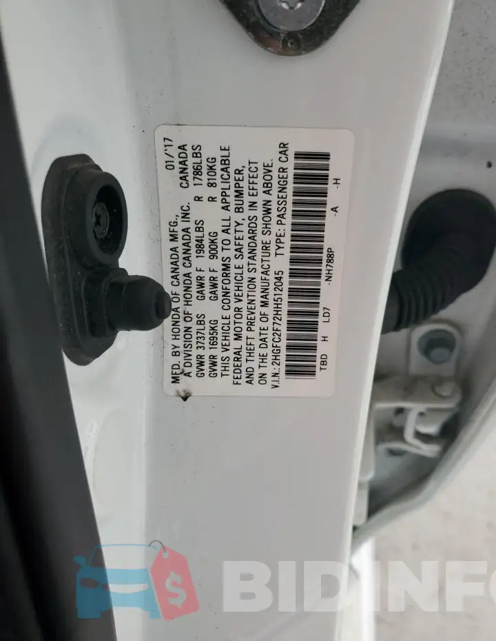2HGFC2F72HH512045 Photo# 12