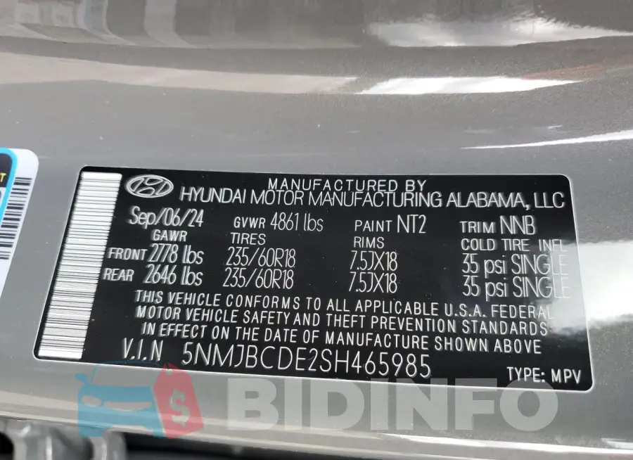 5NMJBCDE2SH465985 Photo# 13