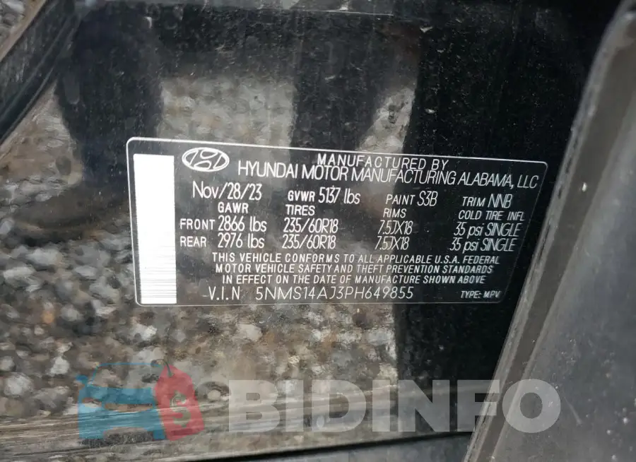 5NMS14AJ3PH649855 Photo# 13