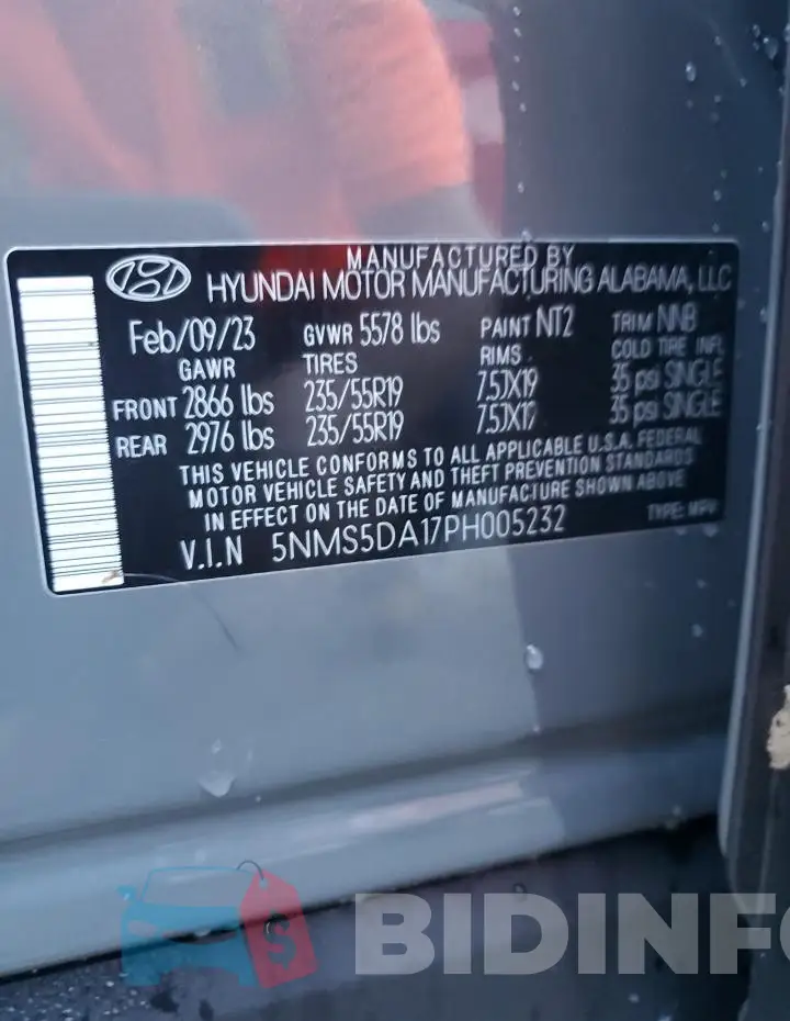 5NMS5DA17PH005232 Photo# 12
