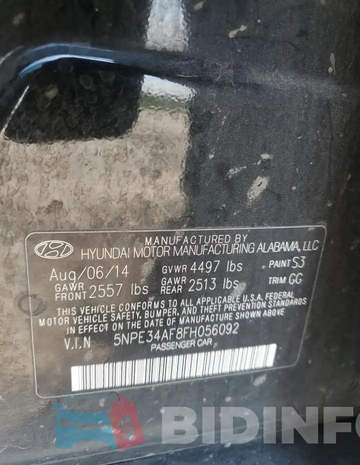 5NPE34AF8FH056092 Photo# 12