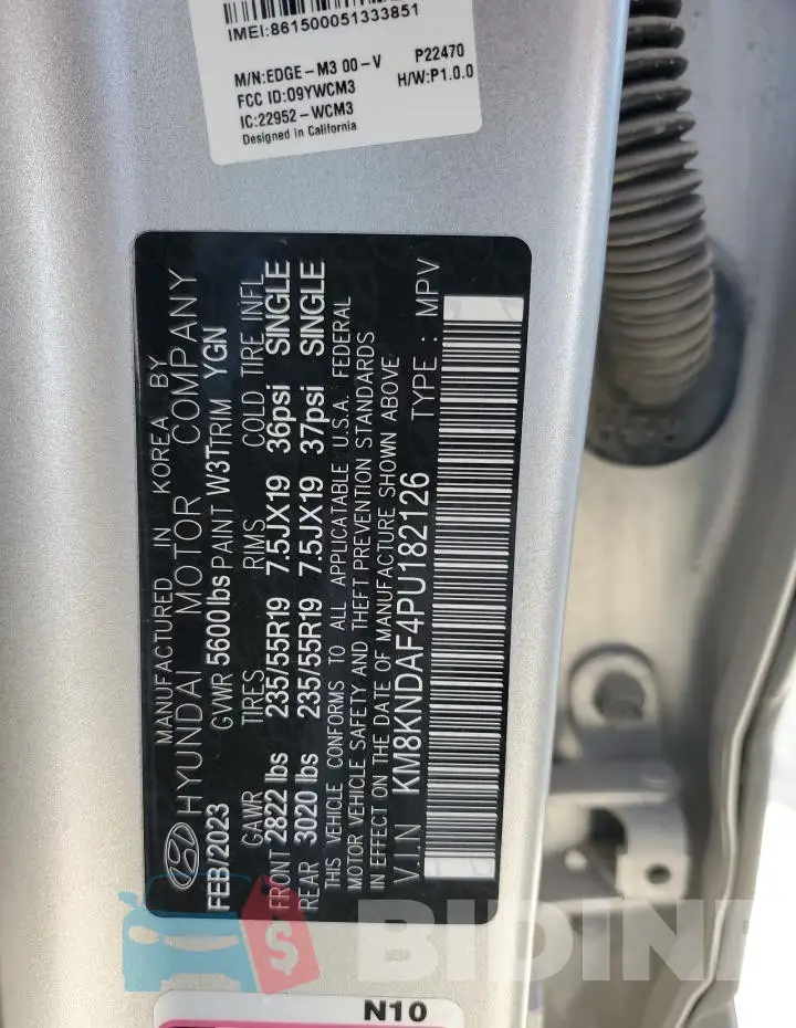 KM8KNDAF4PU182126 Photo# 14
