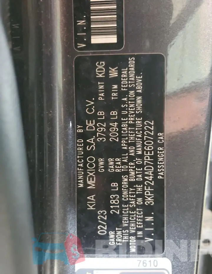 3KPF24AD7PE607222 Photo# 13