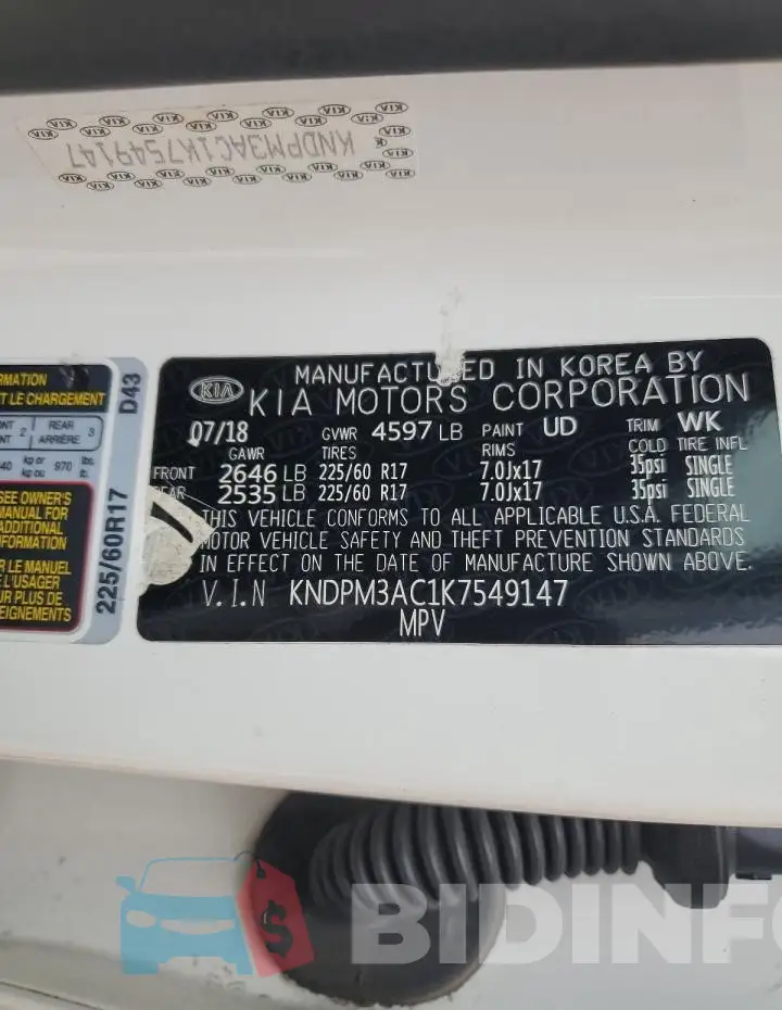 KNDPM3AC1K7549147 Photo# 13
