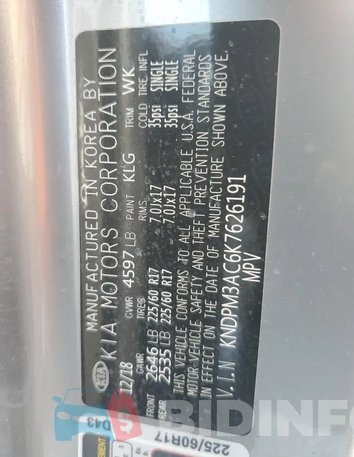 KNDPM3AC6K7626191 Photo# 13