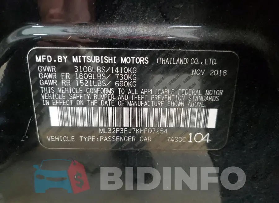 ML32F3FJ7KHF07254 Photo# 12